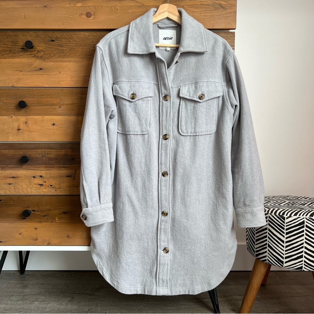 Aerie Grey Oversized Shacket